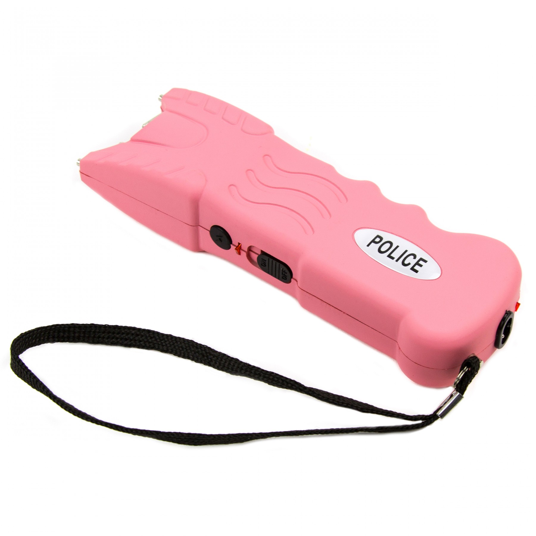 Heavy Duty Pink Stun Gun POLICE 916 With LED Flashlight Rechargeable ...
