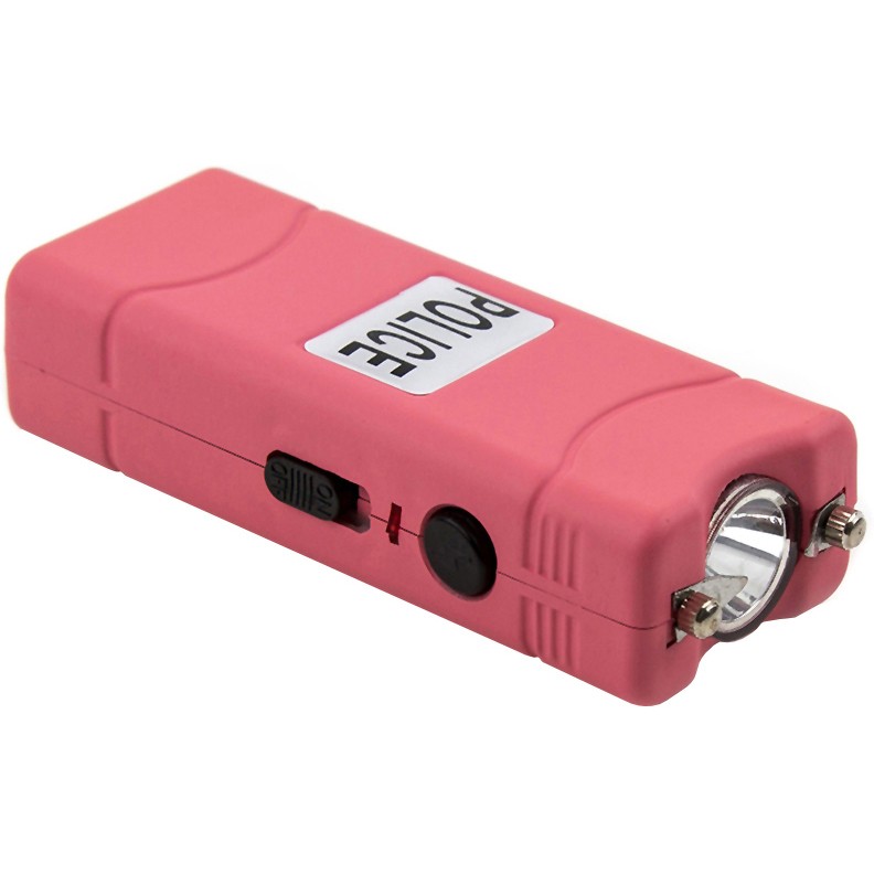 Micro Stun Gun POLICE 801 Rechargeable with Bright LED Flashlight Pink ...