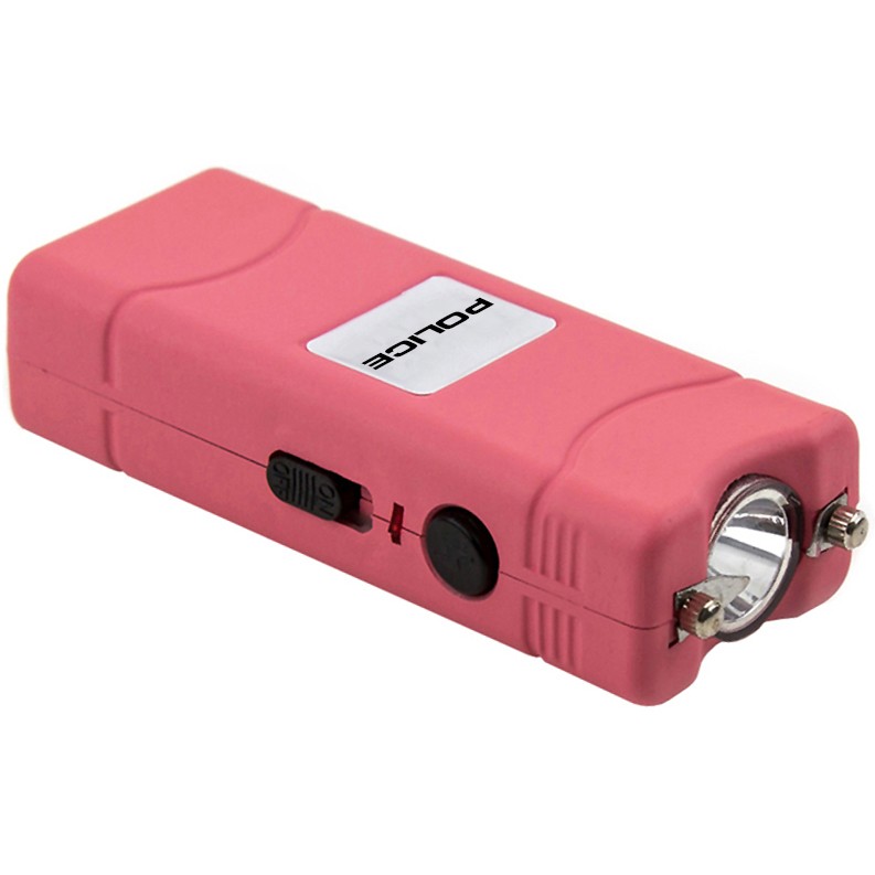 Micro Stun Gun POLICE 801 Rechargeable with Bright LED Flashlight Pink ...