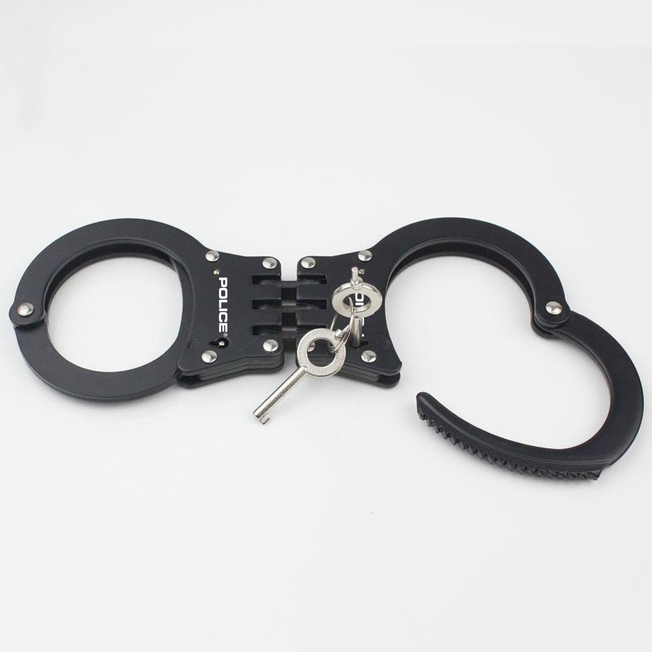 Police Handcuffs - Double Locking - Black Finish - BUDK.com