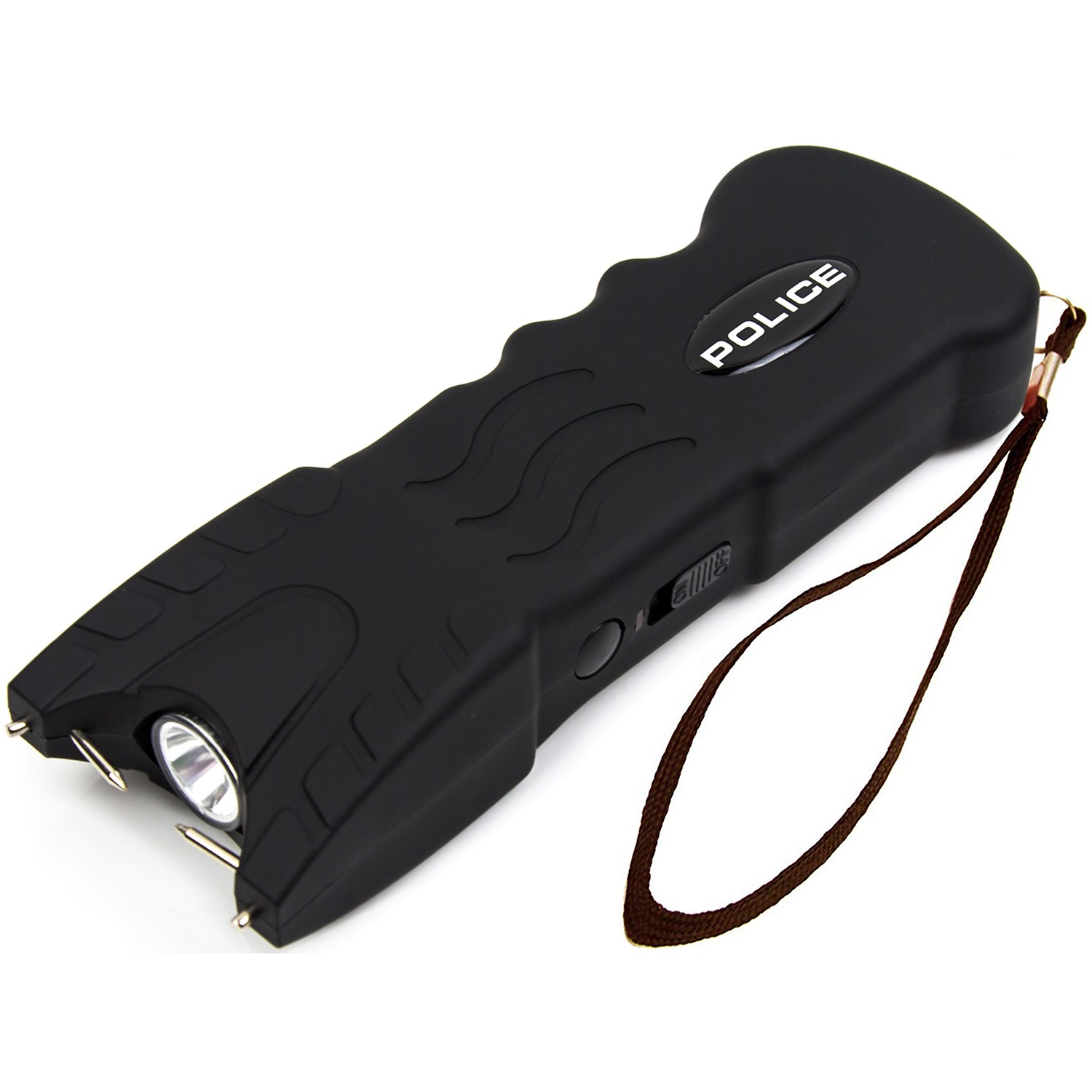 Black Heavy Duty Stun Gun POLICE 916 With Safety Disable Pin & LED