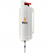 Burn Pepper Spray 1/2oz Self Defense Max Strength OC Spray in Security Keychain Case, White