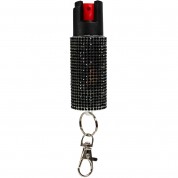Burn Pepper Spray 0.67 fl oz Self Defense Max Strength OC Spray Stylish Rhinestone Design, Black 