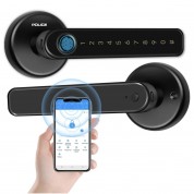 POLICE Fingerprint Lock with Touchscreen Smart Room Door App Digital Lever Lock Keyless Entry Front Door knob with Keypad Suitable for Home & Hotel & Office & Indoor Door