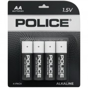 POLICE AA Batteries High-Performance Long Lasting 1.5 Volt Alkaline - 4 Pack 