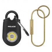 POLICE Personal Alarm Keychain for Women – 130dB Siren Alarm, LED Flashlight with Strobe Light Mini Safety Alarm - Black