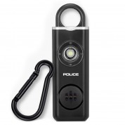 POLICE Personal Alarm Keychain for Women – 130dB Siren Alarm, LED Flashlight with Strobe Light Rechargeable - Black