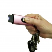USB Secure 22,000,000 Keychain Stun Gun Rechargeable With LED Flashlight -  Pink 
