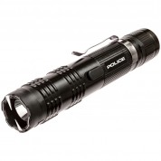 POLICE Stun Gun M12 - 58 Billion Metal Rechargeable with LED Tactical Flashlight - Black