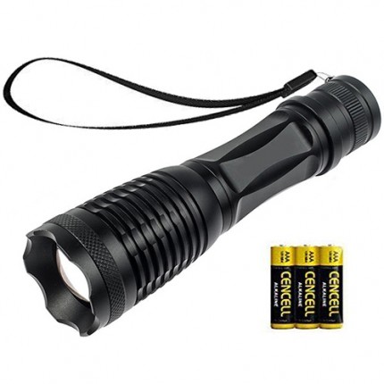 NAVIGATOR 1174 Metal LED Flashlight with Adjustable Focus and 5 Light Modes - Battery Included
