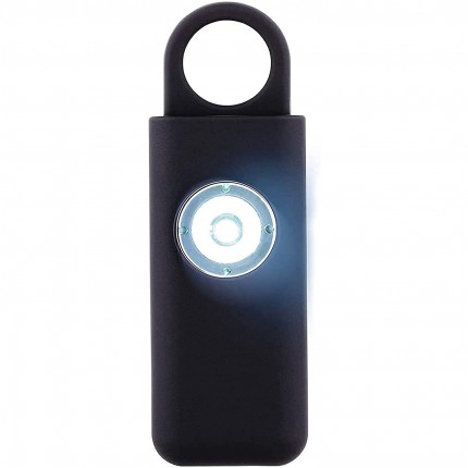 POLICE Personal Alarm Keychain with SOS LED Light Key Ring Emergency Call - Black