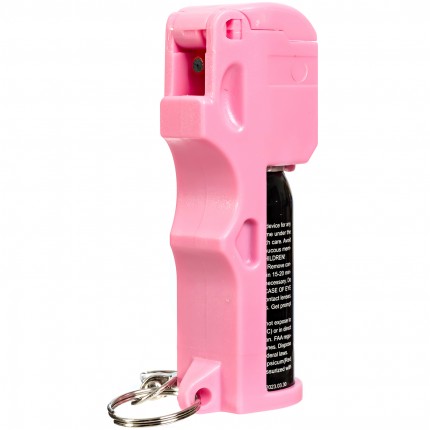 Burn Pepper Spray 1/2oz Self Defense Max Strength OC Spray in Security Keychain Case, Pink