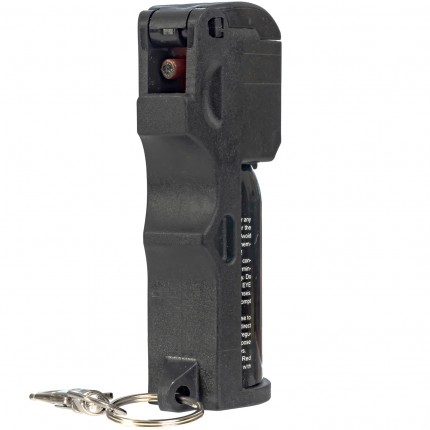 Burn Pepper Spray 1/2oz Self Defense Max Strength OC Spray in Security Keychain Case, Black