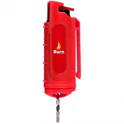 Burn Pepper Spray 1/2oz Self Defense Max Strength OC Spray Security Keychain Case Molded, Red