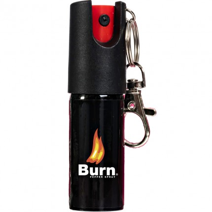 Burn Pepper Spray Keychain for Self Defense - Max Strength OS Spray - 1/2oz in Key Ring Clip Canister, Pink