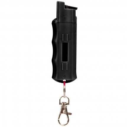 Burn Pepper Spray 1/2oz Self Defense Max Strength OC Spray in Security Keychain Case, Black