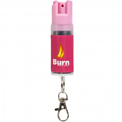 Burn Pepper Spray 1/2oz Self Defense Max Strength OC Spray with Keychain Clip, Pink 