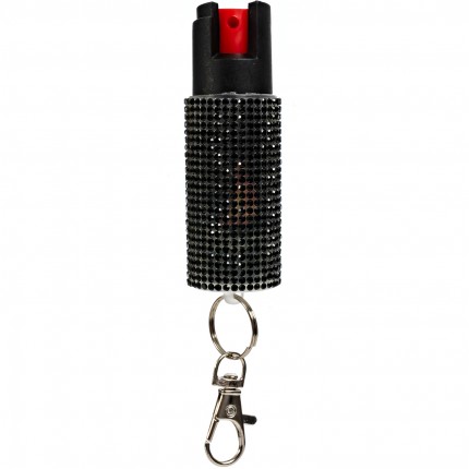 Burn Pepper Spray 0.67 fl oz Self Defense Max Strength OC Spray Stylish Rhinestone Design, Black 