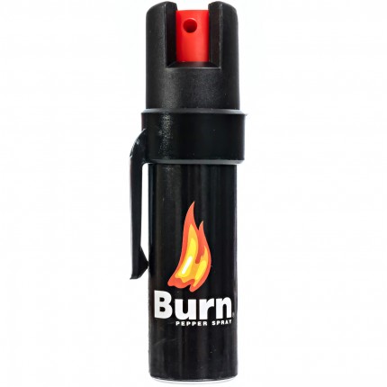 Burn Pepper Spray 0.84 fl oz Self Defense Max Strength OC Spray with Belt Clip, Black 