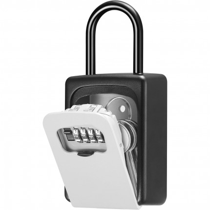 POLICE Lock Box, Large Key Lock Box Resettable Combination Code Lock box, Portable Wall Mount Lock box Waterproof Security Safe Box for Outside Outdoor 
