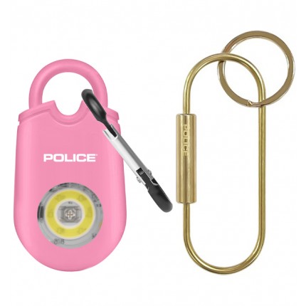 POLICE Personal Alarm Keychain for Women – 130dB Siren Alarm, LED Flashlight with Strobe Light Mini Safety Alarm - Pink