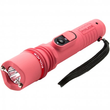POLICE Stun Gun 305 - 58 Billion Rechargeable With Tactical LED Flashlight - Pink
