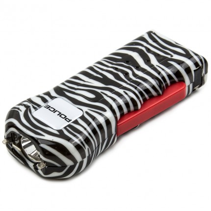 POLICE Stun Gun 512 - Max Voltage Rechargeable With LED Flashlight - Zebra