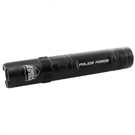 Police Force 9,200,000 Tactical Stun Gun Rechargeable With LED Flashlight - Black